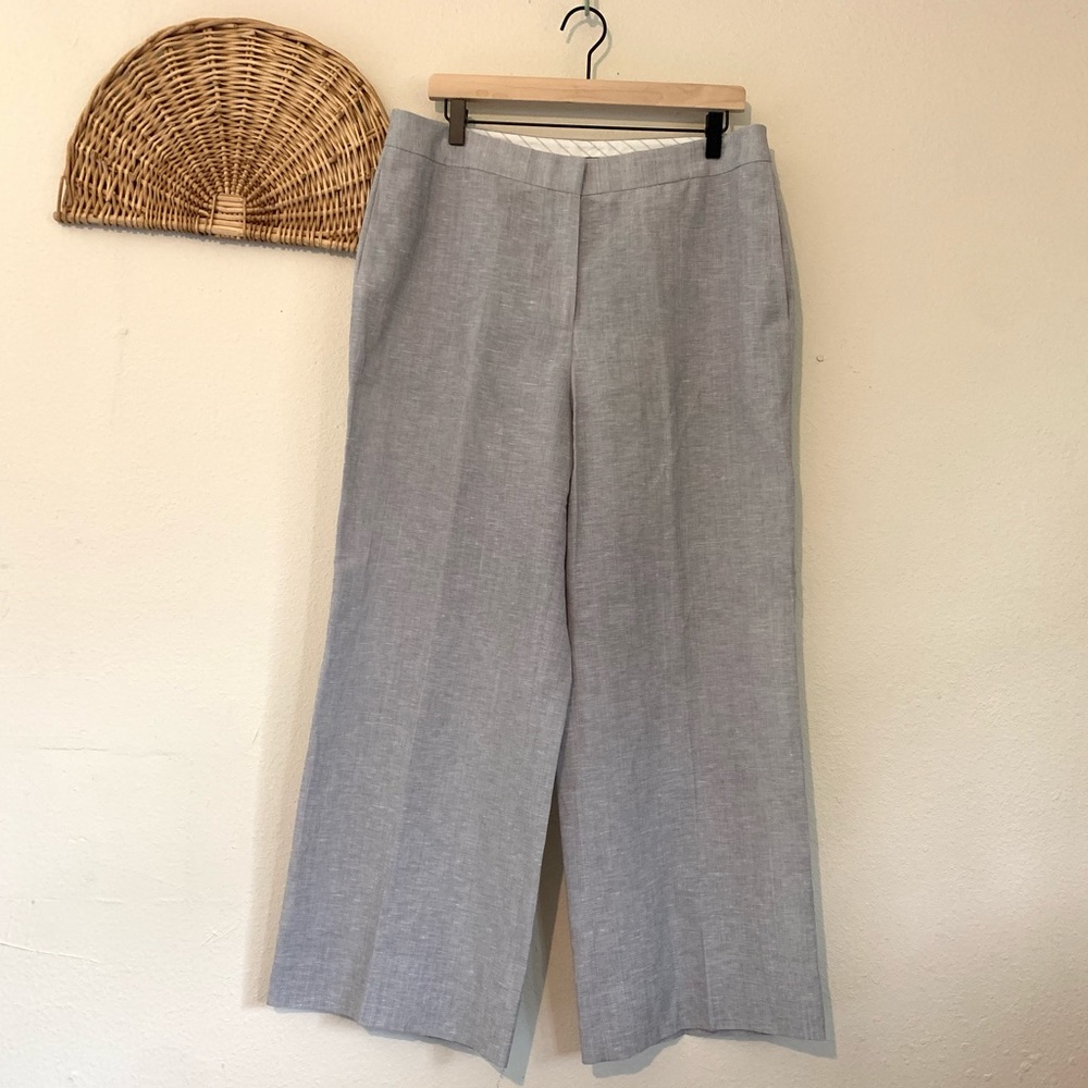 Lafayette 148 New York Wool/linen blend wide leg pants